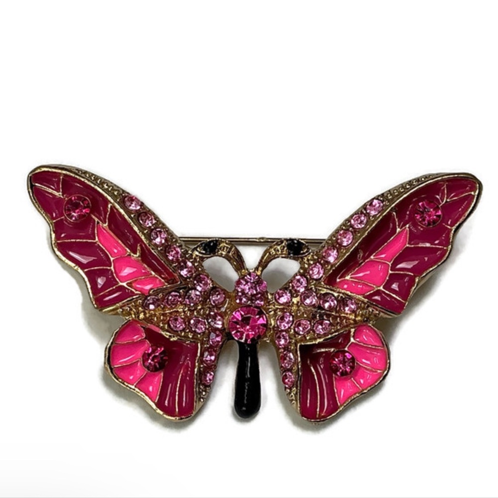Pink Butterfly Brooch - Picture 1 of 5